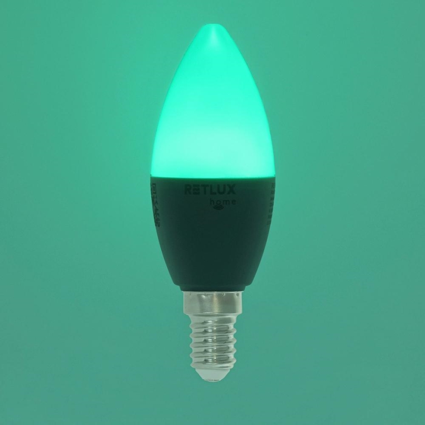 Żarówka LED RGBW ściemnialna C37 E14/4,5W/230V 2700-6500K Wi-Fi Tuya