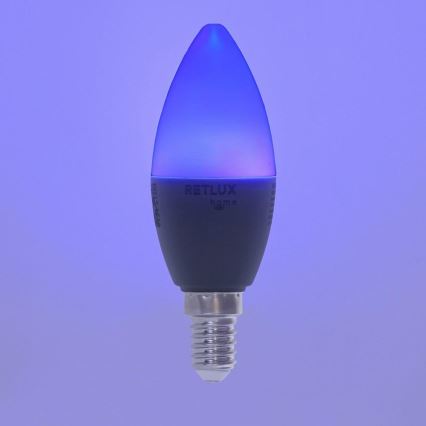 Żarówka LED RGBW ściemnialna C37 E14/4,5W/230V 2700-6500K Wi-Fi Tuya