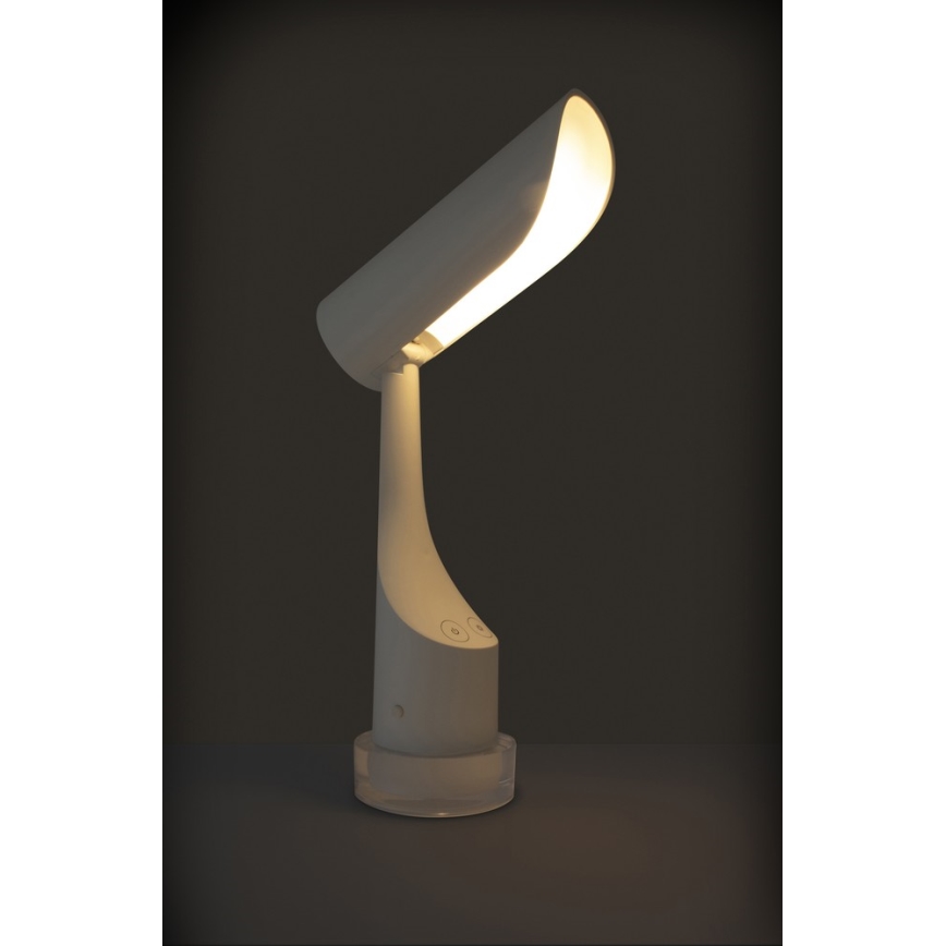 LED RGBW Ściemnialna akumulatorowa lampka stołowa LED/5W/5V 2000 mAh 3000/6000K biała