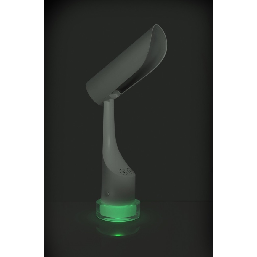 LED RGBW Ściemnialna akumulatorowa lampka stołowa LED/5W/5V 2000 mAh 3000/6000K biała