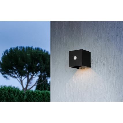Retlux - LED solarny kinkiet ścienny z czujnikiem LED/1W/3,7V 1200 mAh IP44 czarny