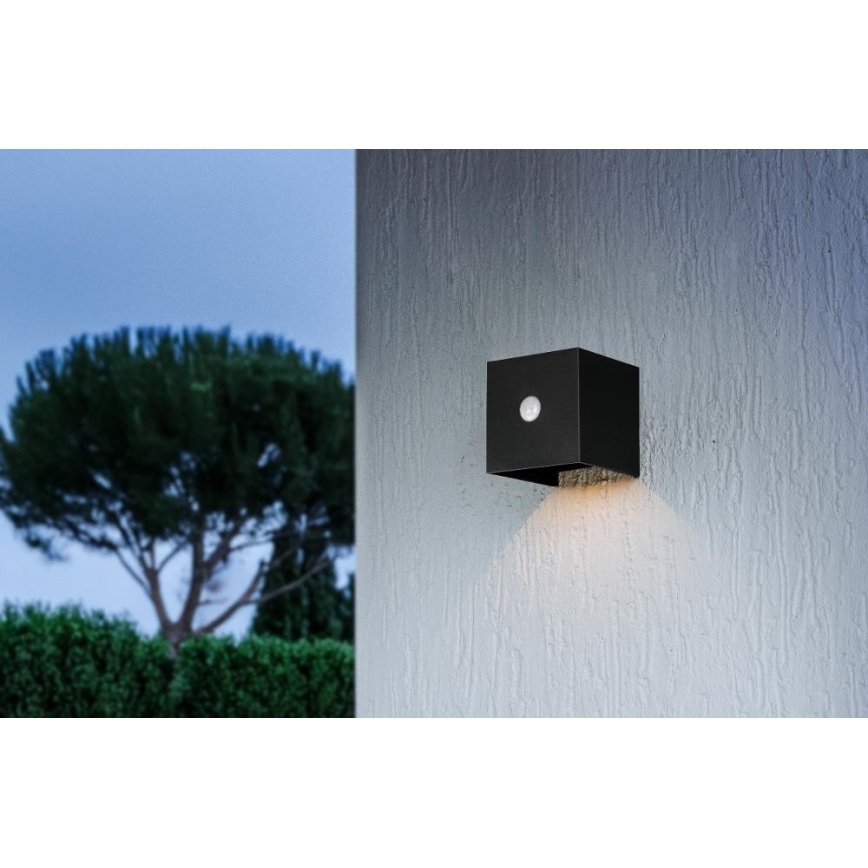 Retlux - LED solarny kinkiet ścienny z czujnikiem LED/1W/3,7V 1200 mAh IP44 czarny