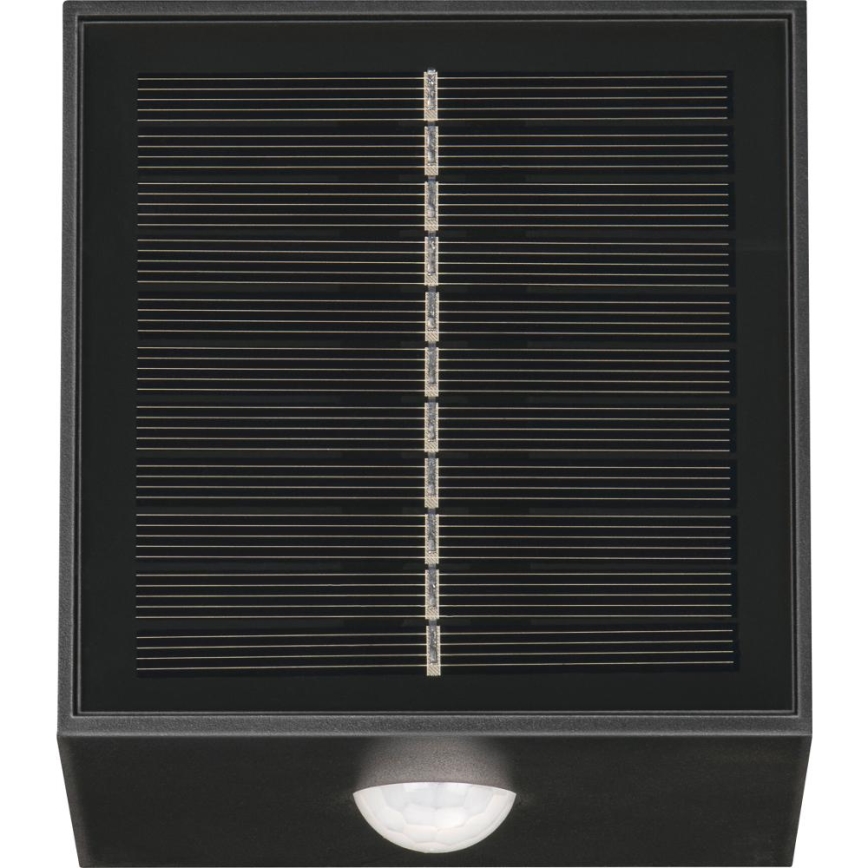 Retlux - LED solarny kinkiet ścienny z czujnikiem LED/1W/3,7V 1200 mAh IP44 czarny
