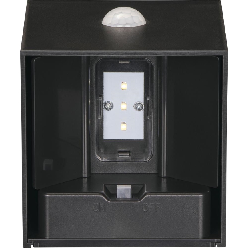 Retlux - LED solarny kinkiet ścienny z czujnikiem LED/1W/3,7V 1200 mAh IP44 czarny