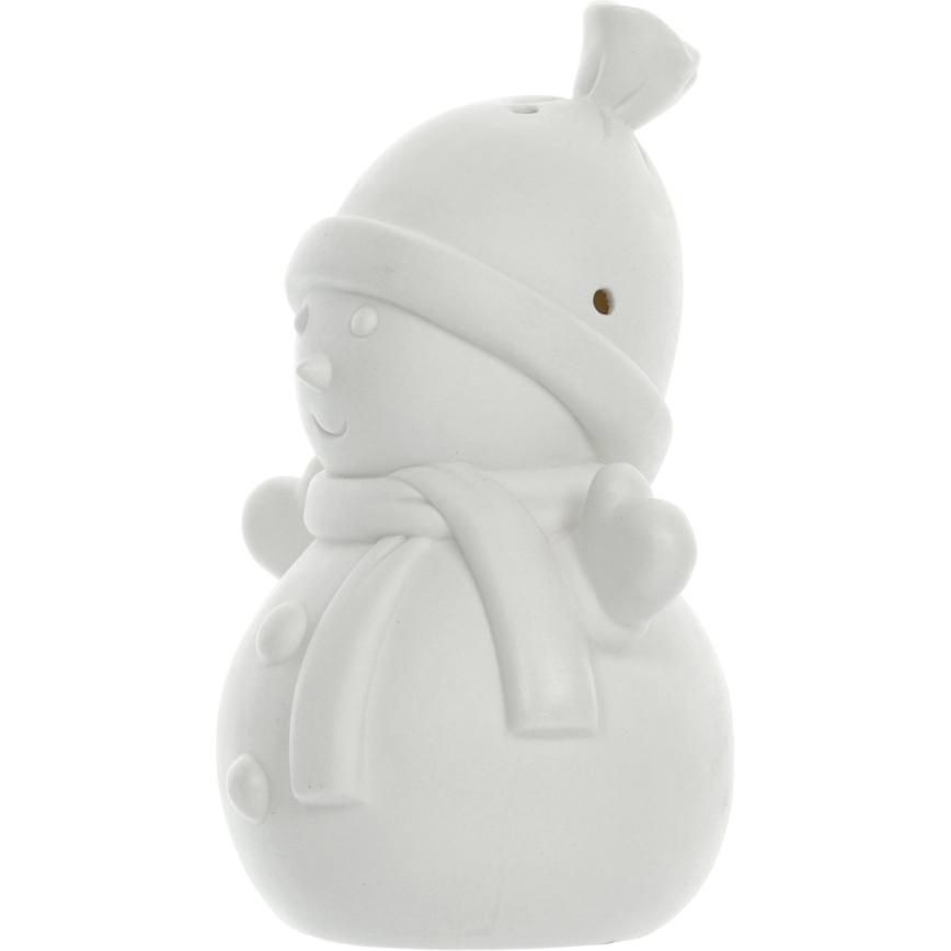 LED Świąteczna dekoracja z porcelany LED/3xLR44 bałwan