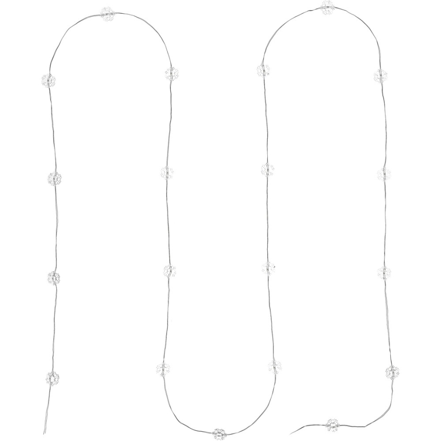 LED świąteczny łańcuch 20×LED/2xAA 2,3m zimna biel