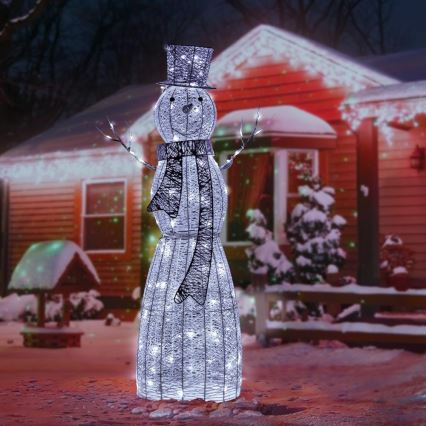 LED Zewnętrzna dekoracja bożonarodzeniowa LED/3,6W/230V/zimna biel 124 cm IP44 bałwan