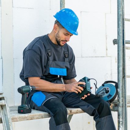 Retlux - Przedłużacz na bębnie 3 gniazda typ E 10 m niebieski/czarny