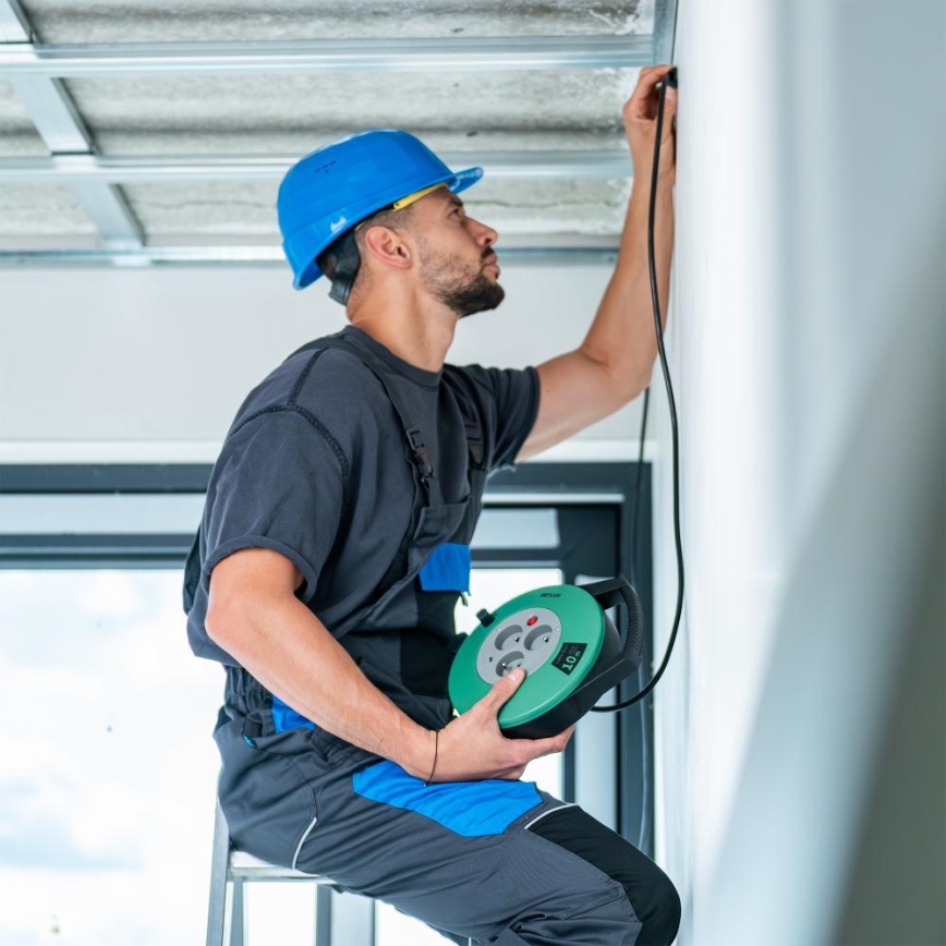 Retlux - Przedłużacz na bębnie 3 gniazda Typ E 10m zielony/czarny