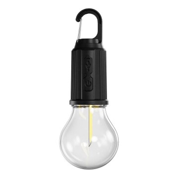 Retlux - ściemniana ładowalna latarka LED/0,3W/USB 400 mAh IP44 czarna
