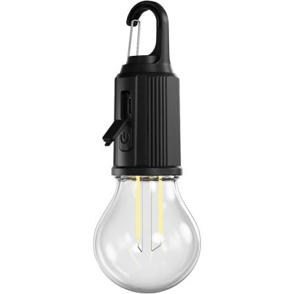 Retlux - ściemniana ładowalna latarka LED/0,3W/USB 400 mAh IP44 czarna