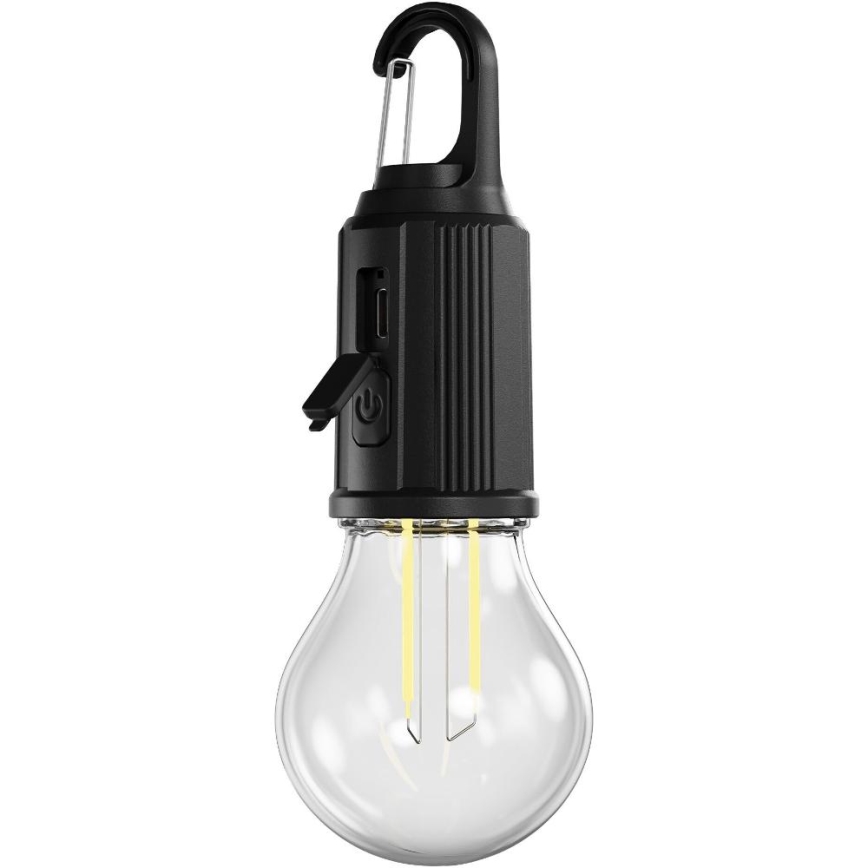 Retlux - ściemniana ładowalna latarka LED/0,3W/USB 400 mAh IP44 czarna