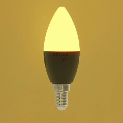 Ściemniana żarówka LED RGBW C37 E14/4,5W/230V 2700-6500K Wi-Fi Tuya