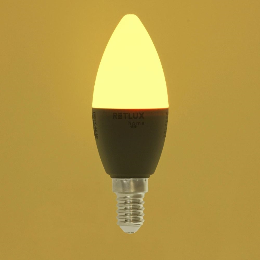 Ściemniana żarówka LED RGBW C37 E14/4,5W/230V 2700-6500K Wi-Fi Tuya