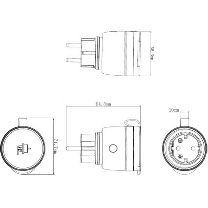 Smart zewnętrzne gniazdo 3680W/230V/Typ F SCHUKO/16A Wi-Fi IP44