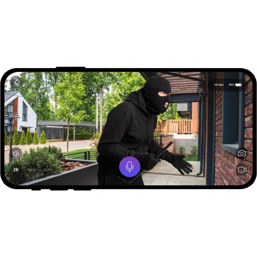 Dzwonek wideo z czujnikiem ruchu 5MPx 1440p 5200 mAh Wi-Fi IP65 antracyt