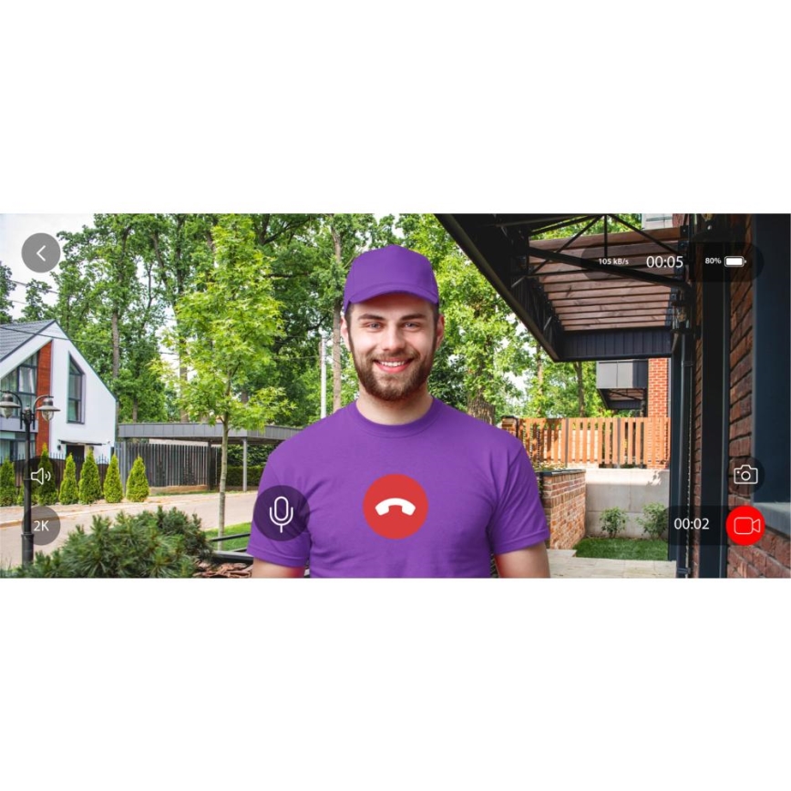Dzwonek wideo z czujnikiem ruchu 5MPx 1440p 5200 mAh Wi-Fi IP65 antracyt