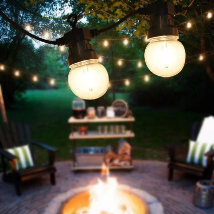 LED zewnętrzna girlanda dekoracyjna GIRLANDA G45 10xE27/230V 8m IP44 ciepła biała