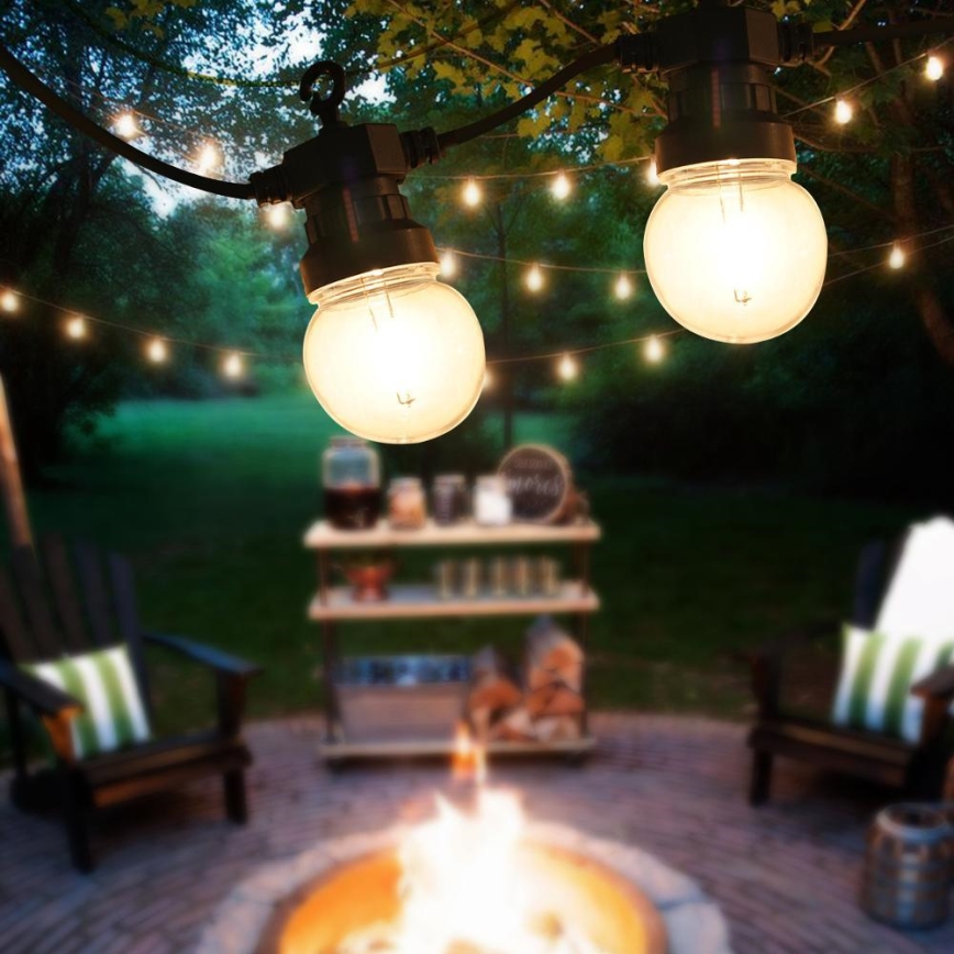 LED zewnętrzna girlanda dekoracyjna GIRLANDA G45 10xE27/230V 8m IP44 ciepła biała