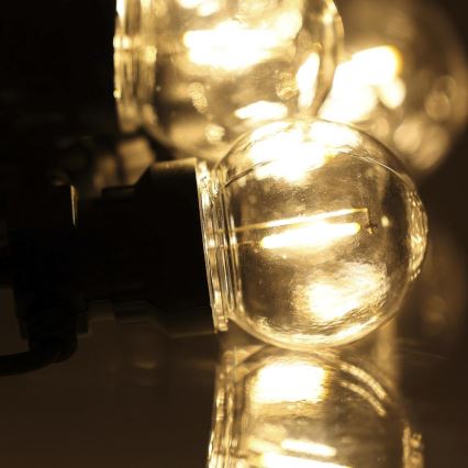 LED zewnętrzna girlanda dekoracyjna GIRLANDA G45 10xE27/230V 8m IP44 ciepła biała