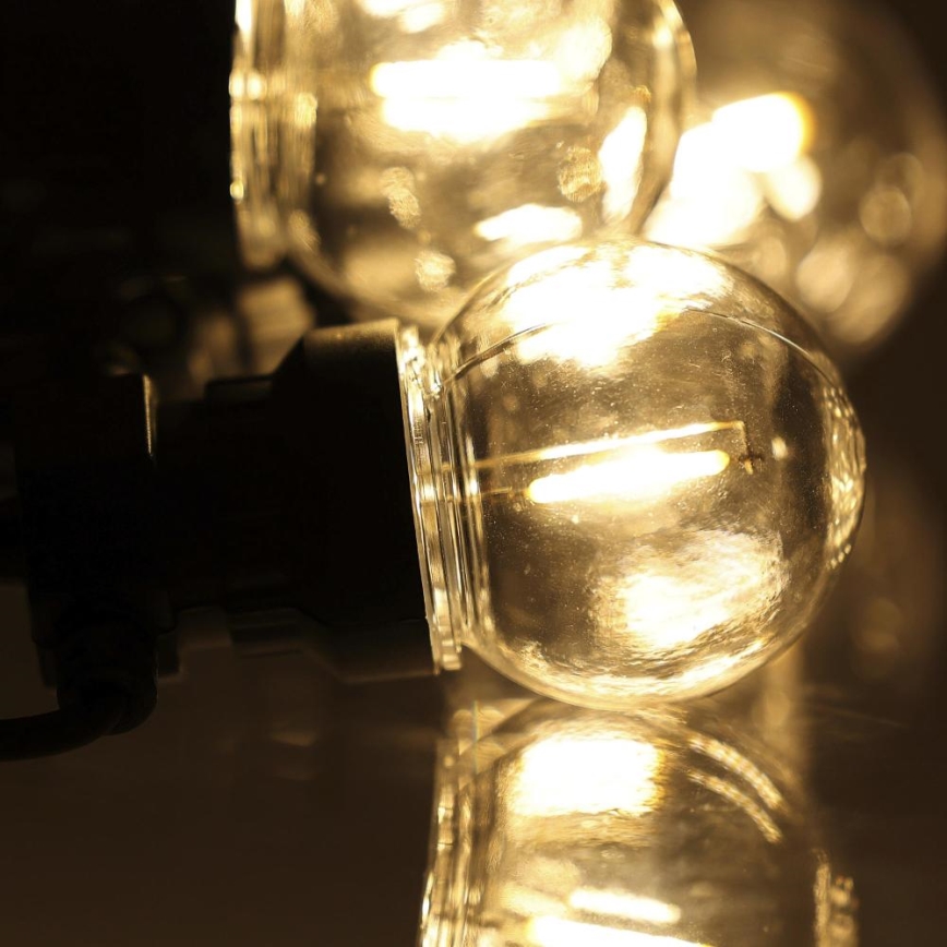 LED zewnętrzna girlanda dekoracyjna GIRLANDA G45 10xE27/230V 8m IP44 ciepła biała