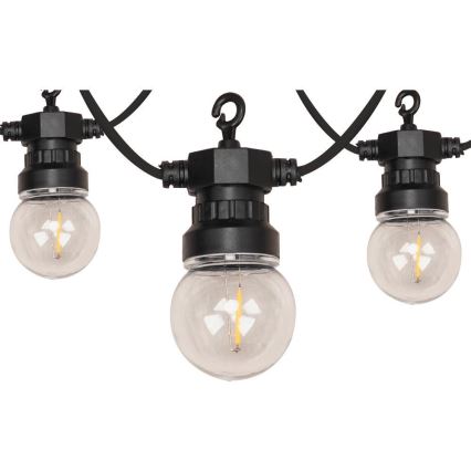 Zewnętrzny łańcuch dekoracyjny LED GIRLANDA G45 10xE27/230V 8m IP44 ciepła biel