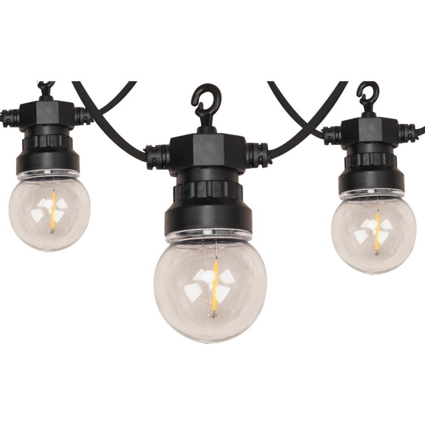 Zewnętrzny łańcuch dekoracyjny LED GIRLANDA G45 10xE27/230V 8m IP44 ciepła biel