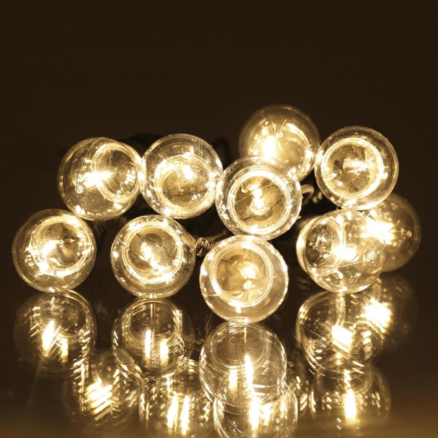 Zewnętrzny łańcuch dekoracyjny LED GIRLANDA G45 10xE27/230V 8m IP44 ciepła biel