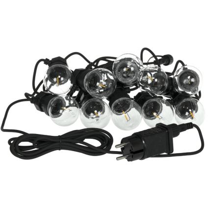 Zewnętrzny łańcuch dekoracyjny LED GIRLANDA G45 10xE27/230V 8m IP44 ciepła biel