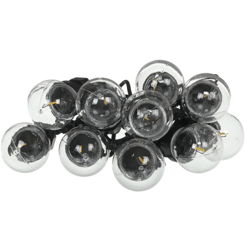 Zewnętrzny łańcuch dekoracyjny LED GIRLANDA G45 10xE27/230V 8m IP44 ciepła biel