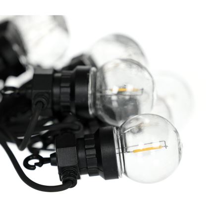 Zewnętrzny łańcuch dekoracyjny LED GIRLANDA G45 10xE27/230V 8m IP44 ciepła biel