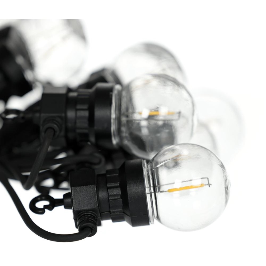 Zewnętrzny łańcuch dekoracyjny LED GIRLANDA G45 10xE27/230V 8m IP44 ciepła biel