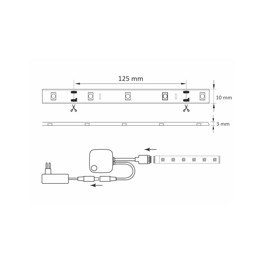 RGB LED Ściemnialna taśma Wi-fi + tryb muzyczny LED/16W/230V 5 m Tuya
