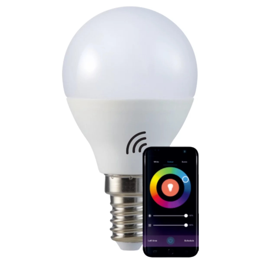 RGB LED Żarówka ściemnialna G45 E14/5,5W/230V 3000-6500K Wi-fi Tuya