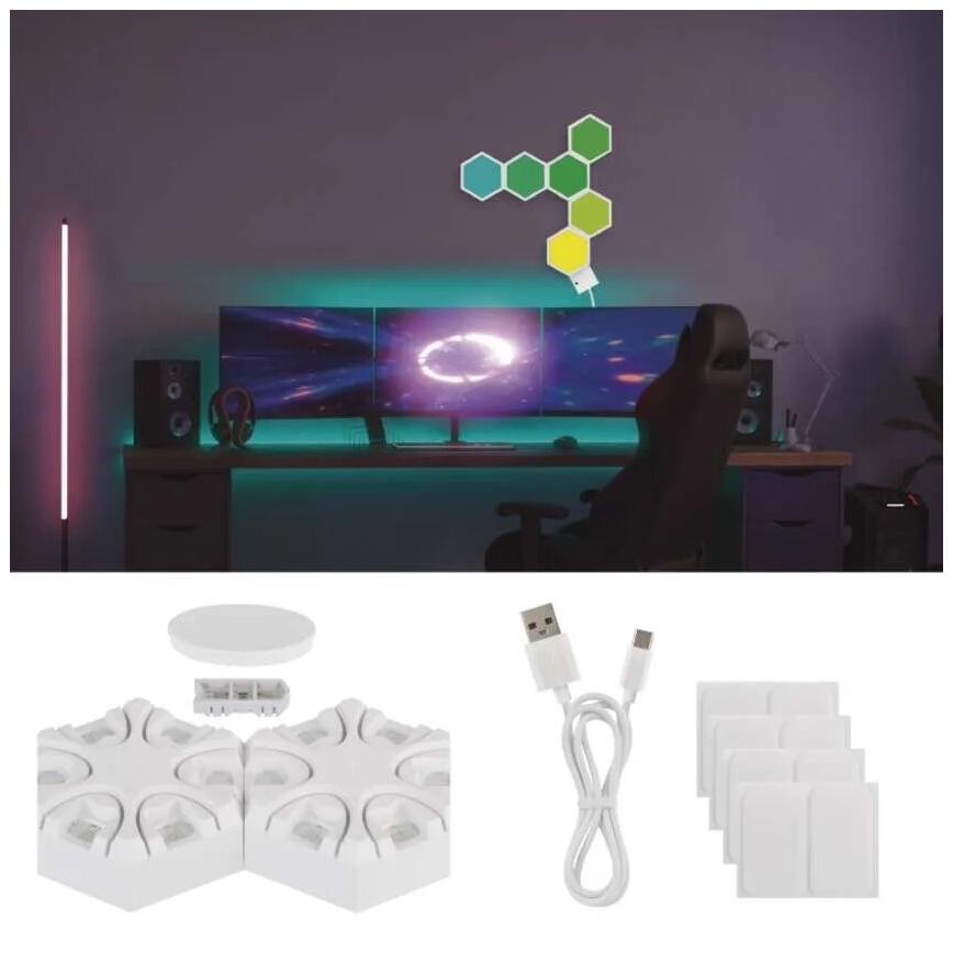 RGBIC Lampa ściemnialna stołowa GoSmart LED/5,5W/230V Wi-Fi Tuya