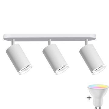 RGBW LED Lampa Sufitowa do Łazienki TURYN 3xGU10/6,5W/230V 2700-6500K Wi-Fi IP44 Biała