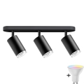 RGBW LED Lampa Sufitowa do Łazienki TURYN 3xGU10/6,5W/230V 2700-6500K Wi-Fi IP44 Czarna