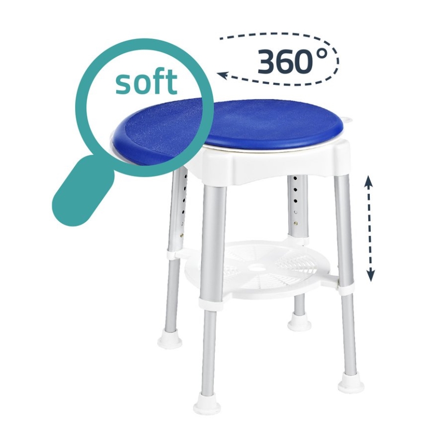 Ridder - Obrotowy stołek 58x35,5 cm niebieski/biały