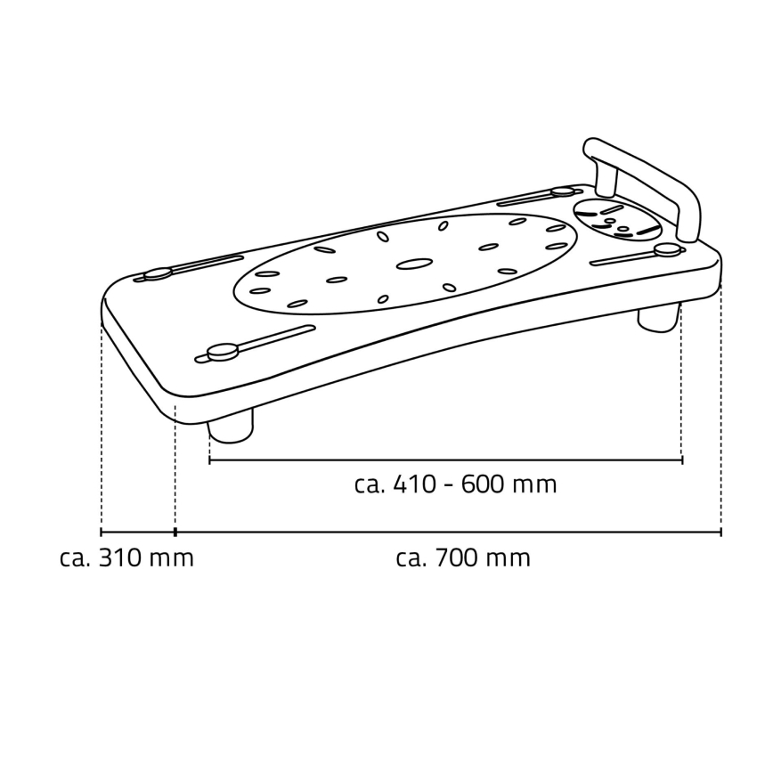 Ridder - Siedzisko do wanny z uchwytem 31x70 cm białe