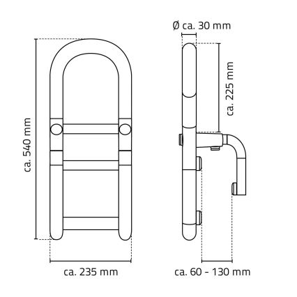 Ridder - Uchwyt do wanny 54x23,5 cm biały