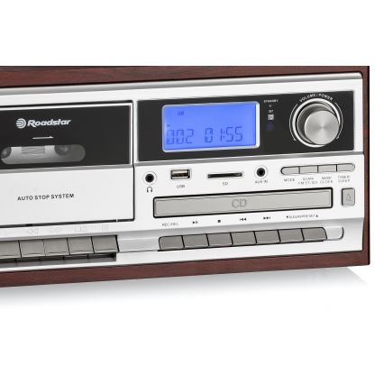 Roadstar HIF-8892 EBT - System Hi-Fi z gramofonem, odtwarzaczem CD i magnetofonem kasetowym, 64W/230V + pilot zdalnego sterowania