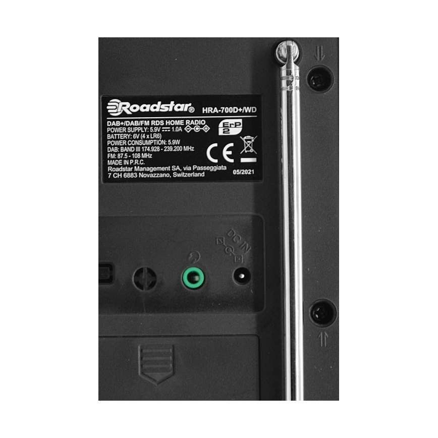 Roadstar HRA-700D+/WD - Radio z DAB+, FM i budzikiem 16W/230V/4xAA