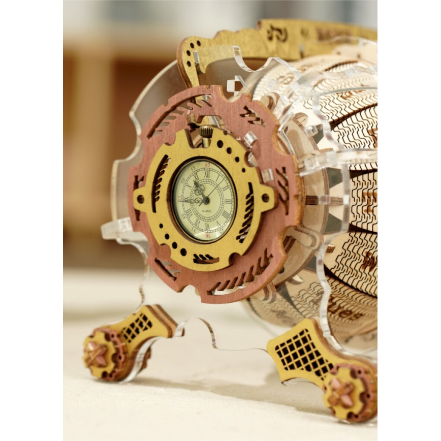 RoboTime - 3D drewniane puzzle mechaniczne Kalendarz z zegarkiem