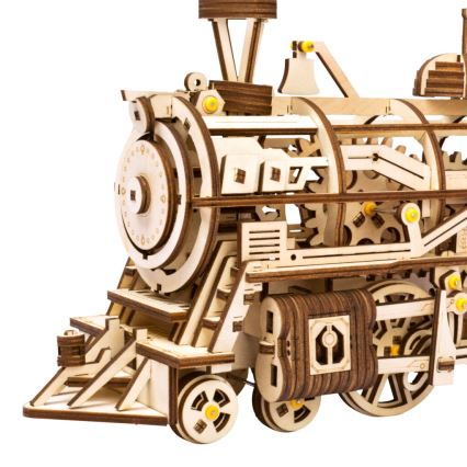 RoboTime - 3D drewniane puzzle mechaniczne Lokomotywa parowa