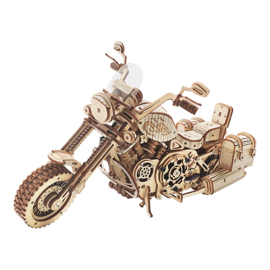 RoboTime - 3D drewniane puzzle mechaniczne Motocykl cruiser
