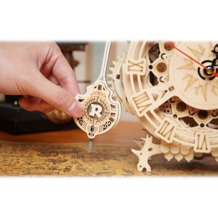 RoboTime - 3D drewniane puzzle mechaniczne Sowa zegar