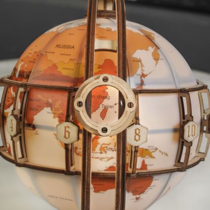 RoboTime - 3D drewniane puzzle mechaniczne Świecący globus