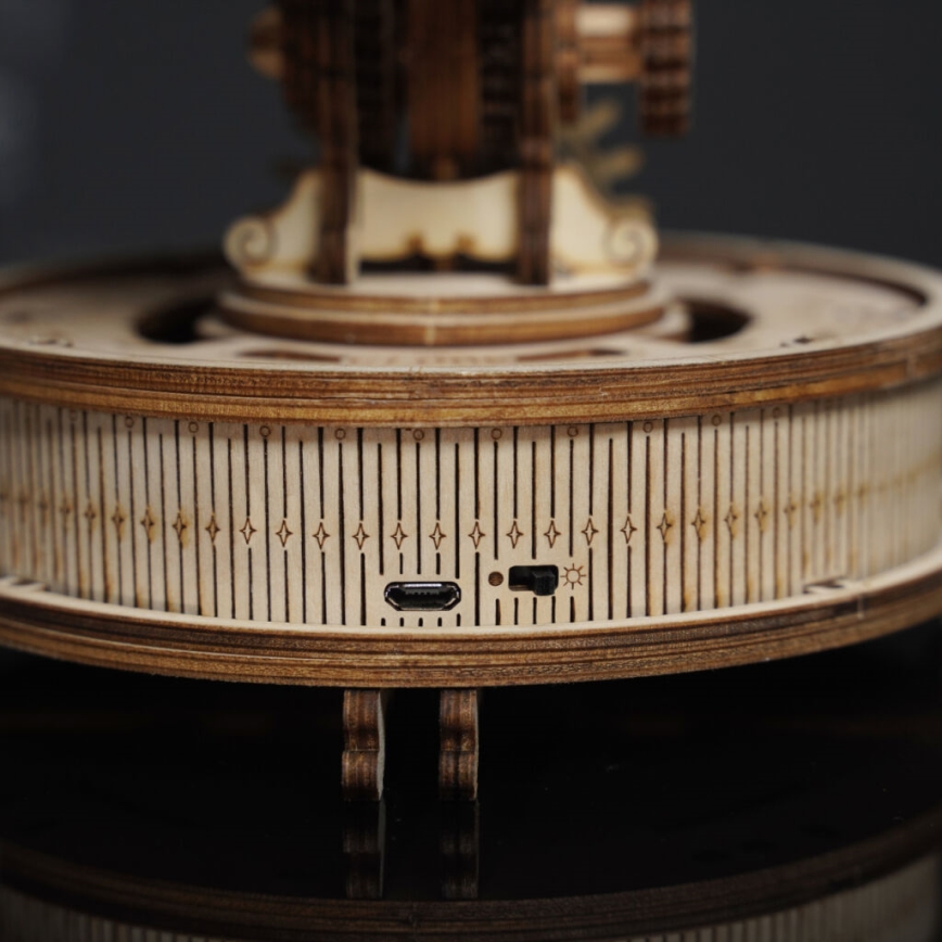 RoboTime - 3D drewniane puzzle mechaniczne Świecący globus