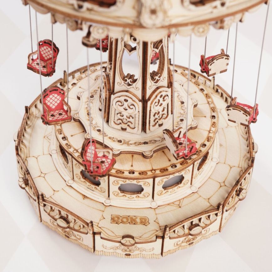 RoboTime - 3D puzzle z pozytywką Karuzela łańcuchowa 3xAAA
