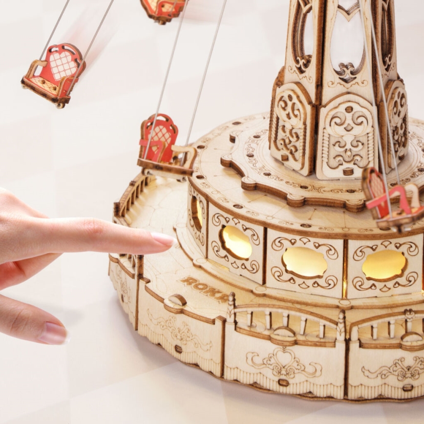 RoboTime - 3D puzzle z pozytywką Karuzela łańcuchowa